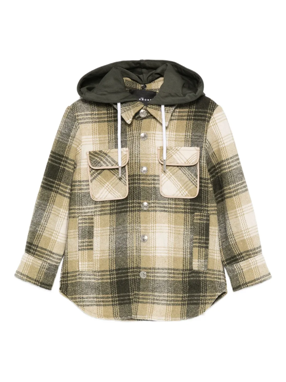 John Richmond Junior hooded checked shirt - Verde
