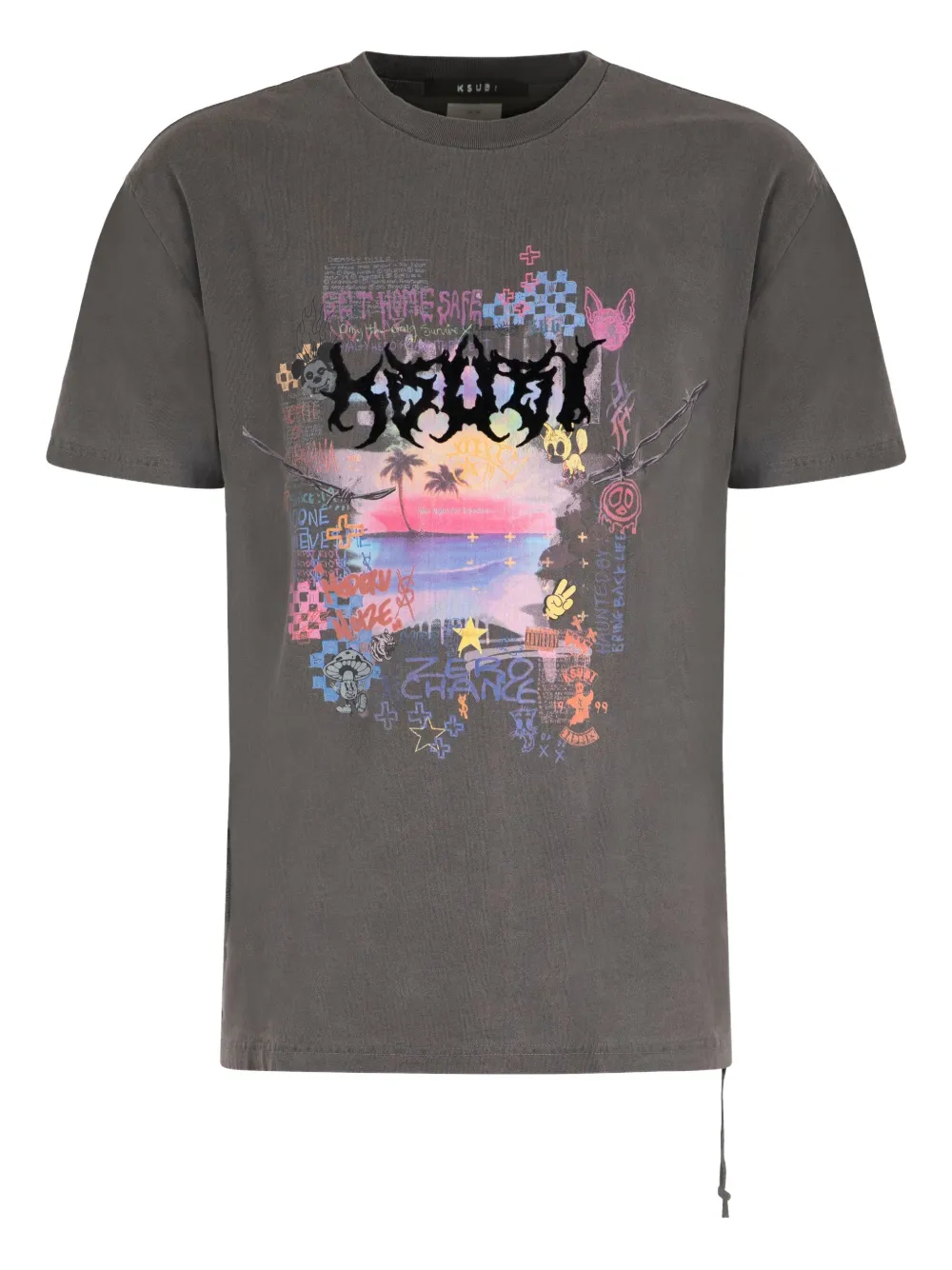 Ksubi 크루 넥 프린트 티셔츠 | 그레이 | Image 1
