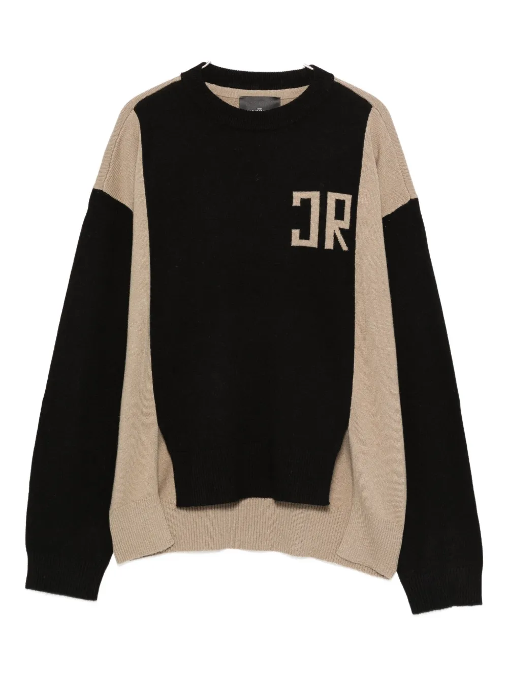 John Richmond Junior Colour-block Crew-neck Sweater In Black