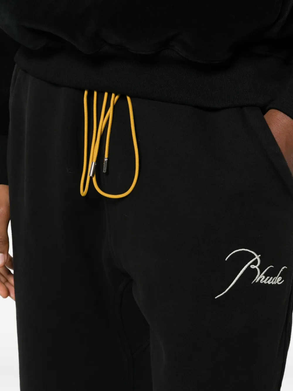 RHUDE Trainingsbroek met geborduurd logo Zwart
