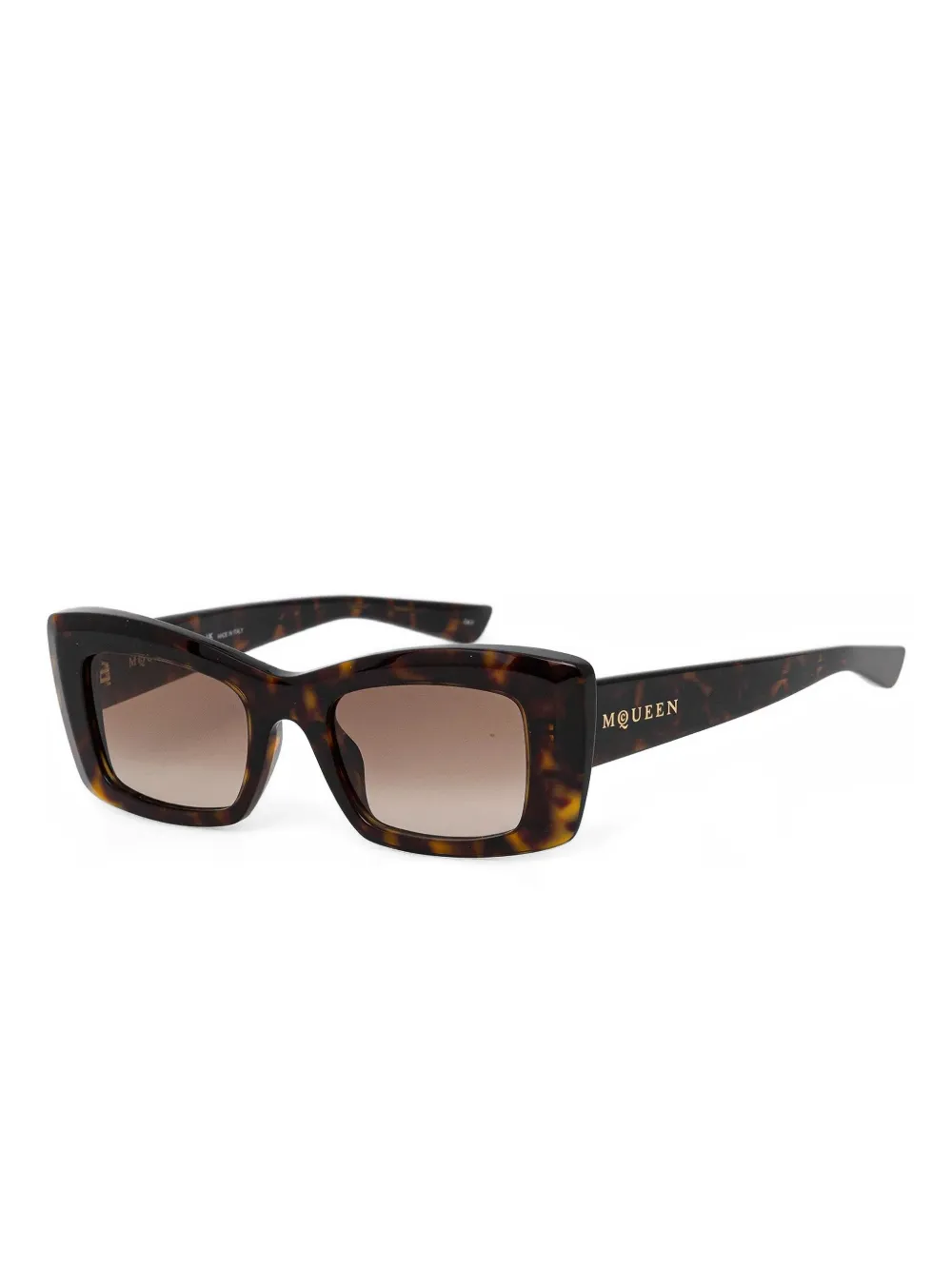 Alexander McQueen Eyewear Zonnebril met rechthoekig montuur - Bruin