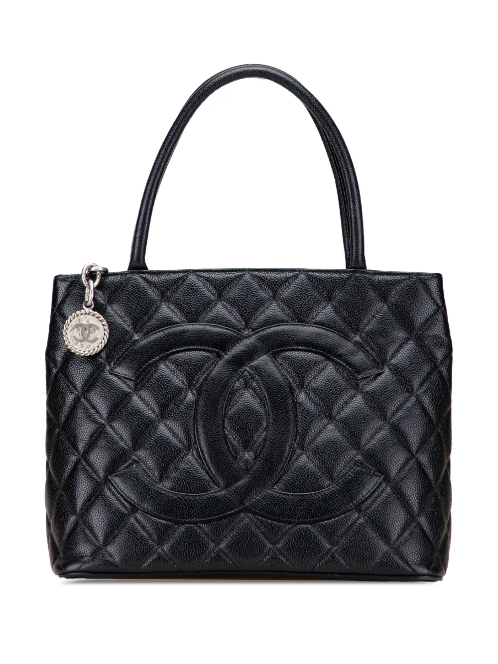 CHANEL Pre-Owned 1997-1999 キャビア メダリオン ハンドバッグ - ブラック