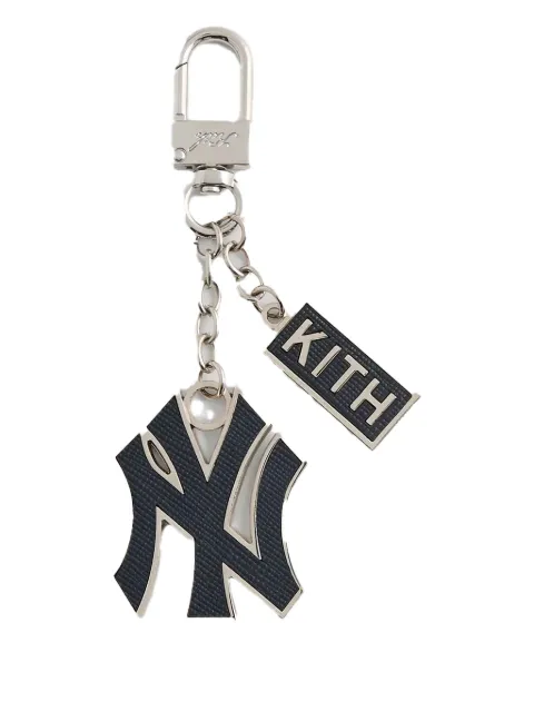 KITH x New York Yankees logo-plaque keyring