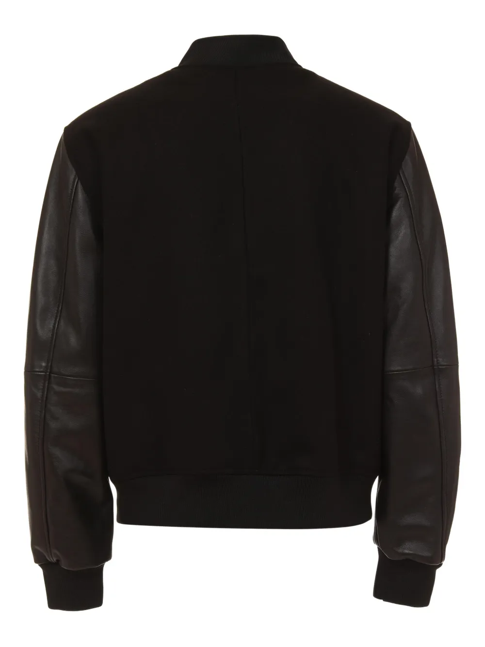Just Cavalli Leather-sleeves Bomber Jacket In Black
