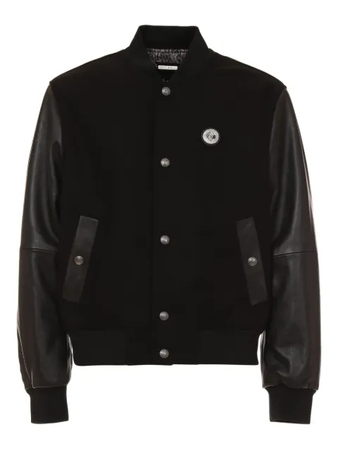 Just Cavalli chaqueta bómber de manga de cuero
