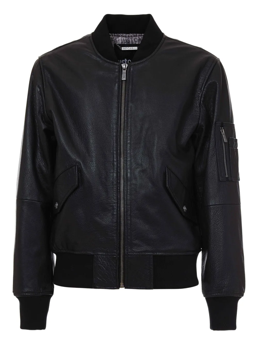 Just Cavalli zip-up leather jacket | Black | Image 1