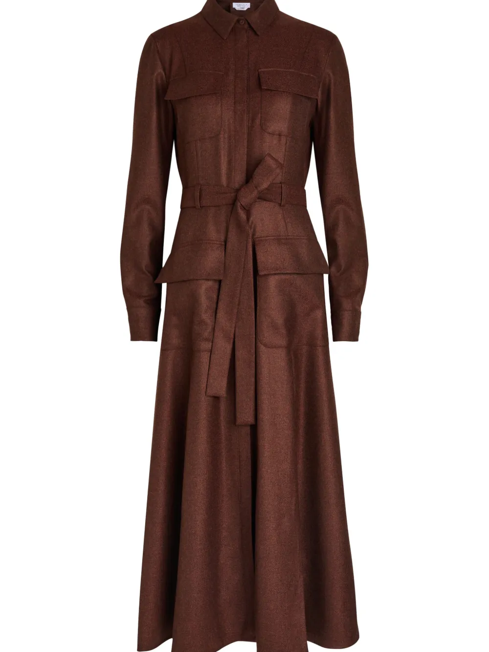 Gabriela Hearst Meyer belted midi shirt dress - Bruin