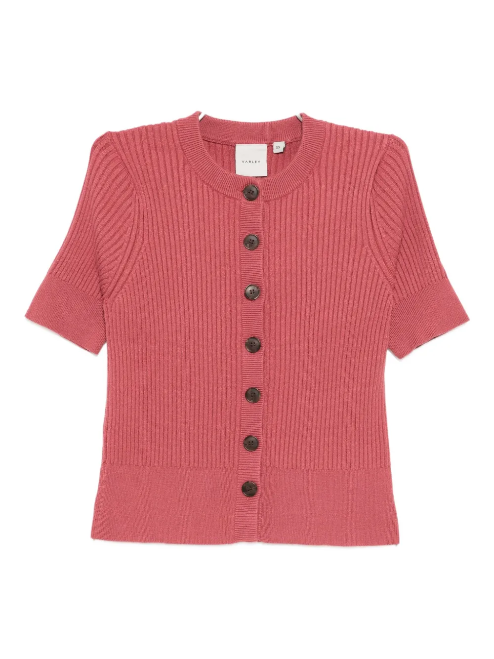 Varley Micha Short Sleeve Cardigan In Pink
