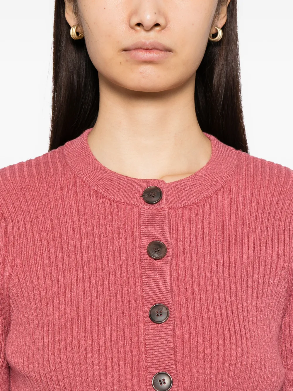 Varley Micha Short Sleeve Cardigan In Pink