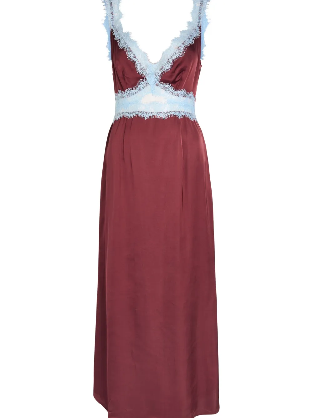 NEVER FULLY DRESSED Mini lace-trim V-neck dress - Rood