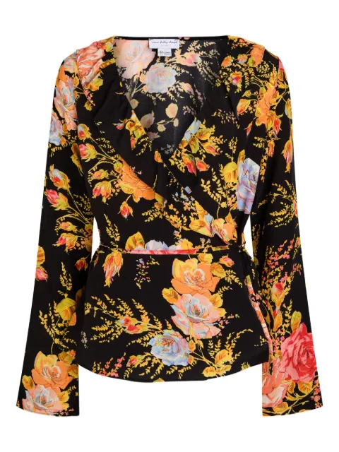 NEVER FULLY DRESSED floral ruffled wrap top