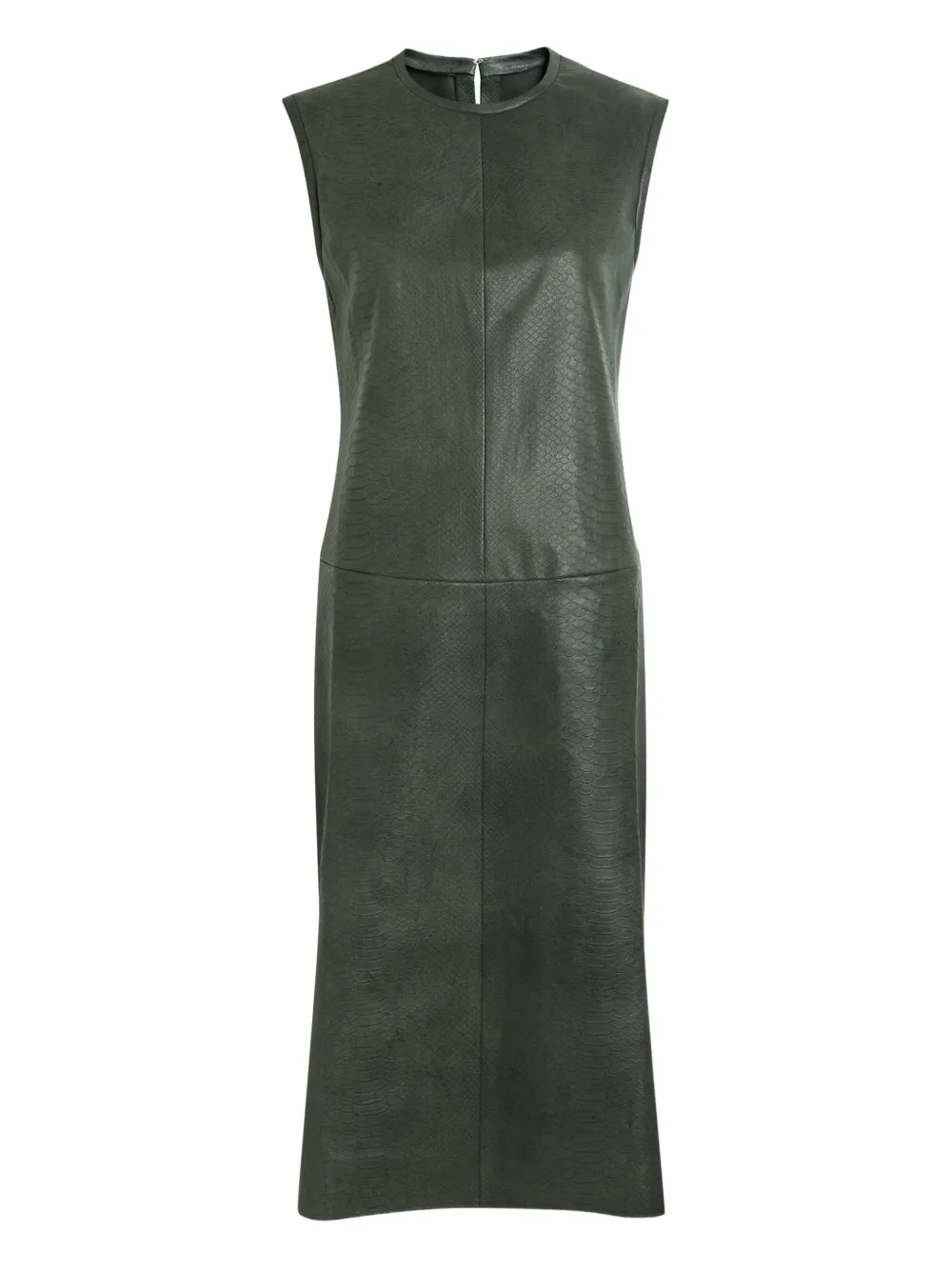 Stouls Caro python-effect leather midi dress - Groen