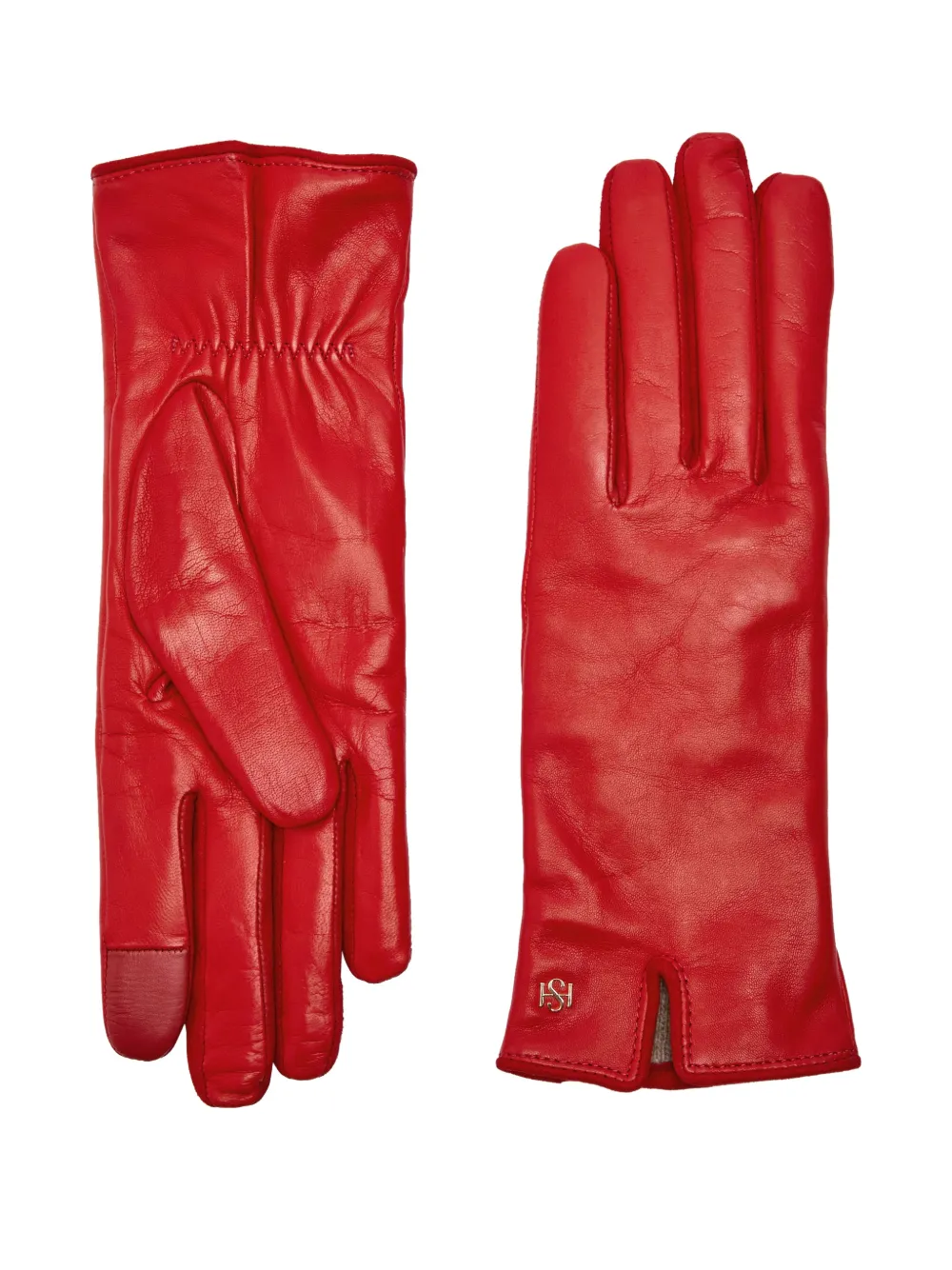 HANDSOME STOCKHOLM logo-plaque gloves - Rosso