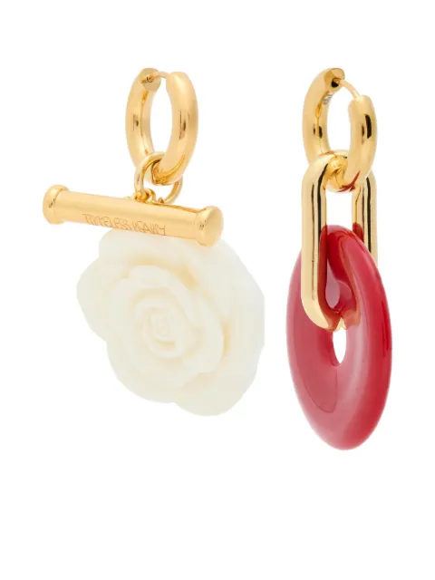 Timeless Pearly aretes con dije floral