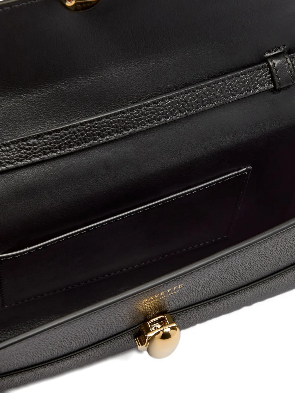 Savette Symmetry grained clutch bag - Zwart