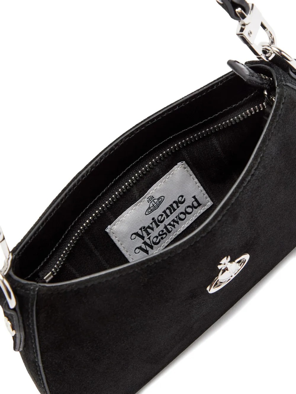 Vivienne Westwood Tasha suede shoulder bag - Zwart