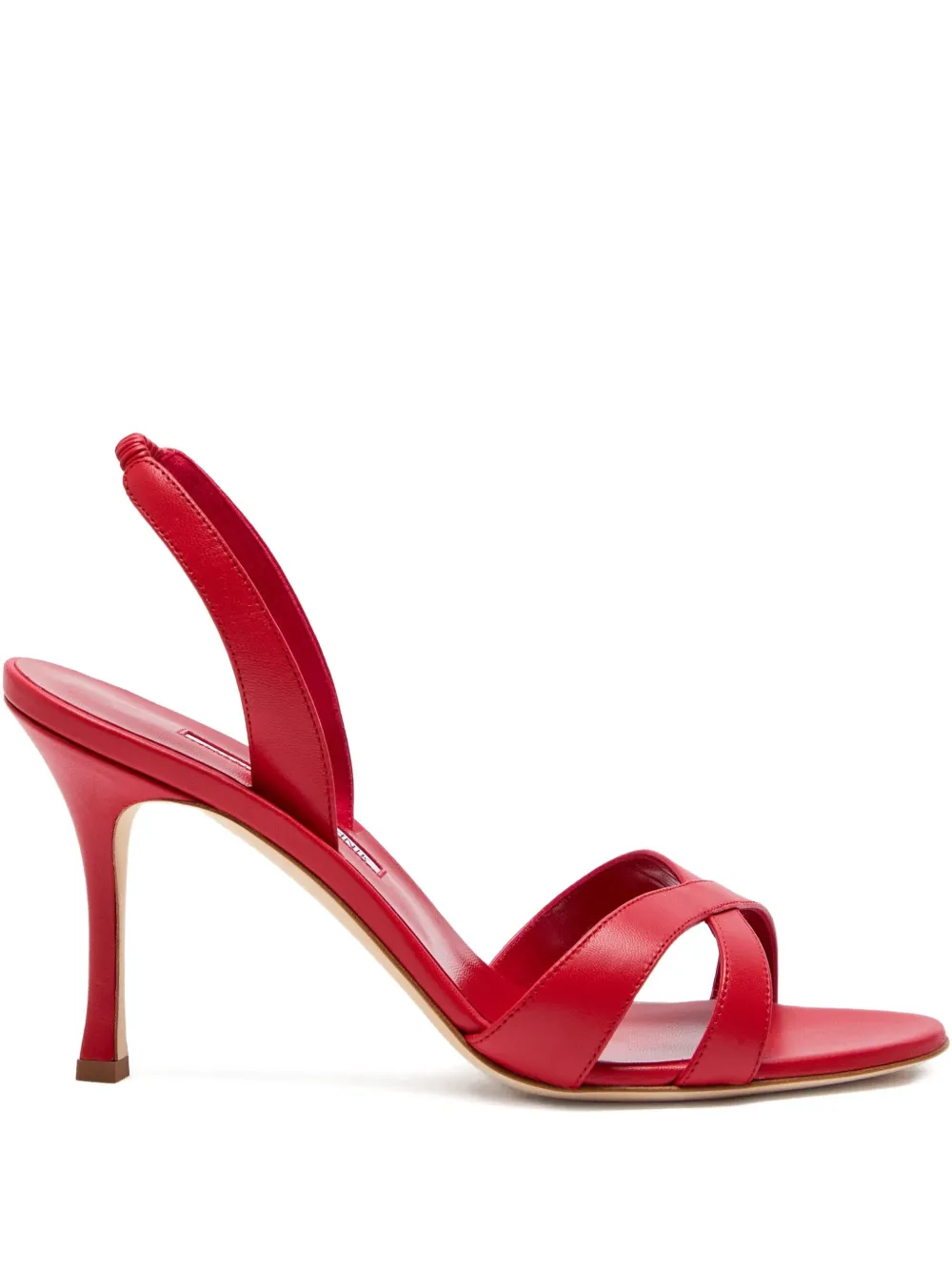 Manolo Blahnik 90 mm Callasli sandalen met gekruiste bandjes Rood