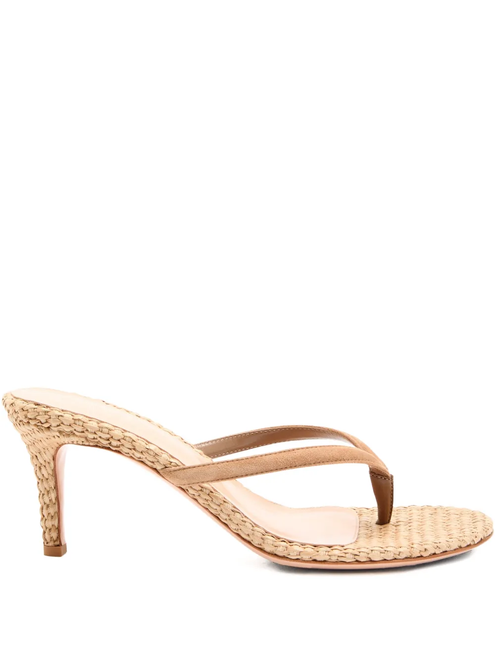 Gianvito Rossi Calypso raffia thong sandals - Toni neutri