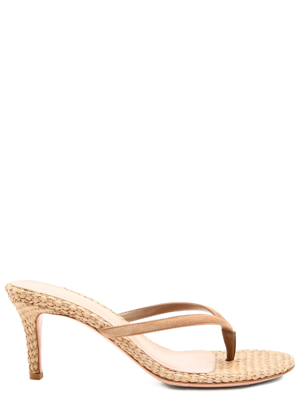 Gianvito Rossi Calypso raffia thong sandals Beige