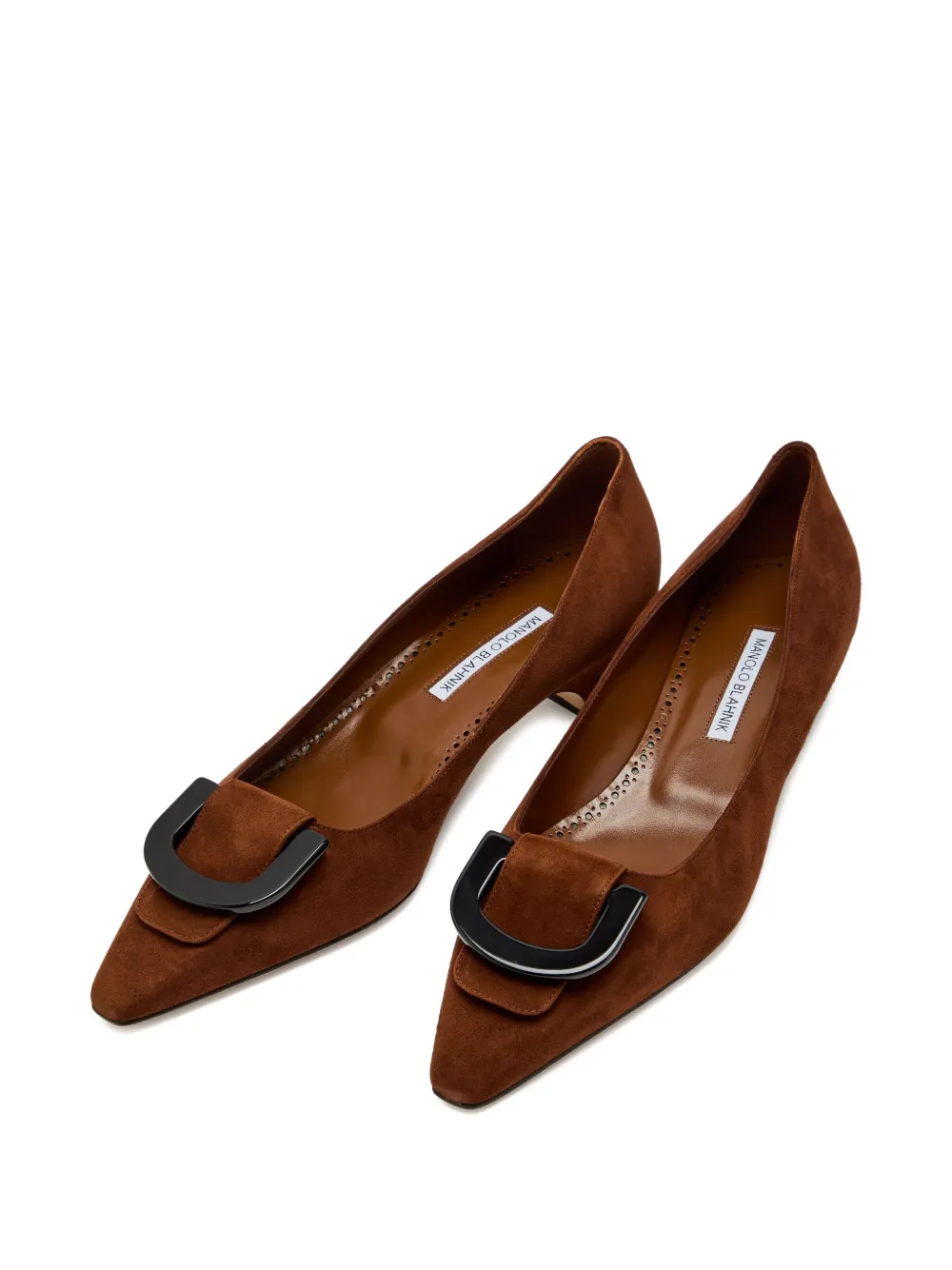 Manolo Blahnik 30 mm Beti suède pumps Bruin
