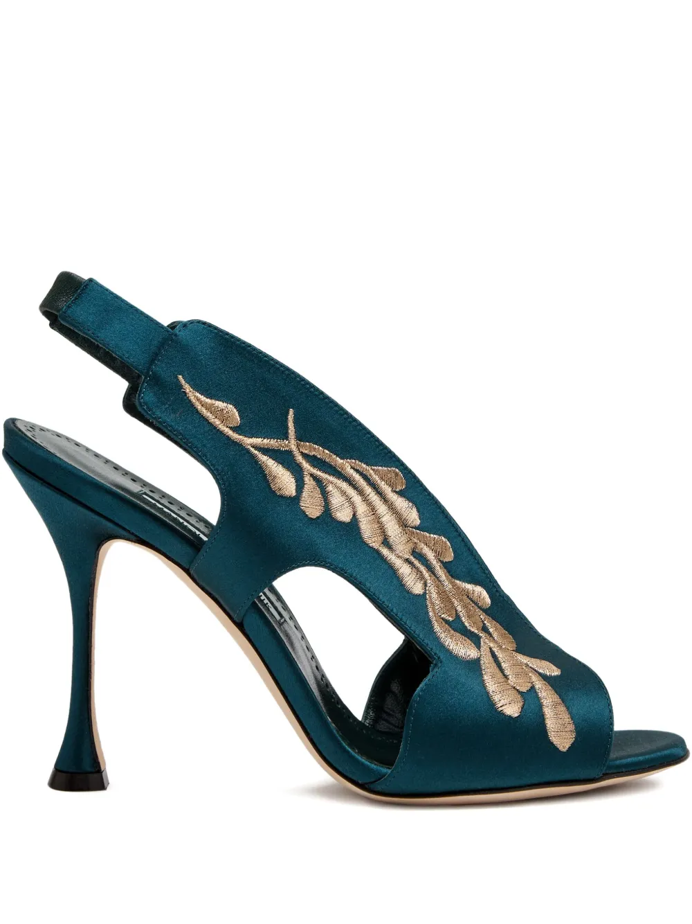 Manolo Blahnik 105 mm Pancrabonu slingback sandalen Blauw
