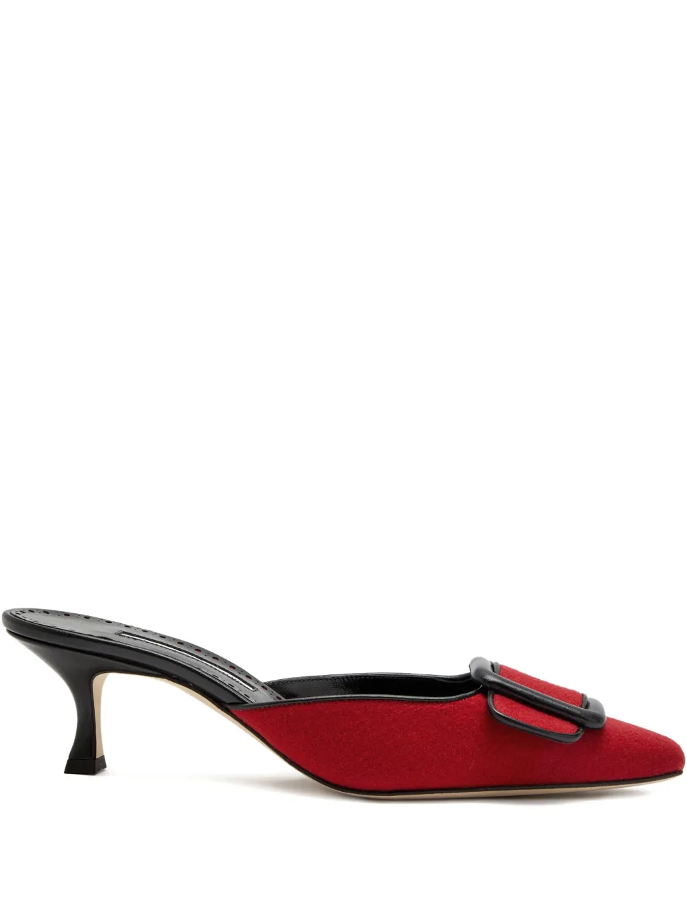 Manolo Blahnik 50mm Maysalebi mules Rood