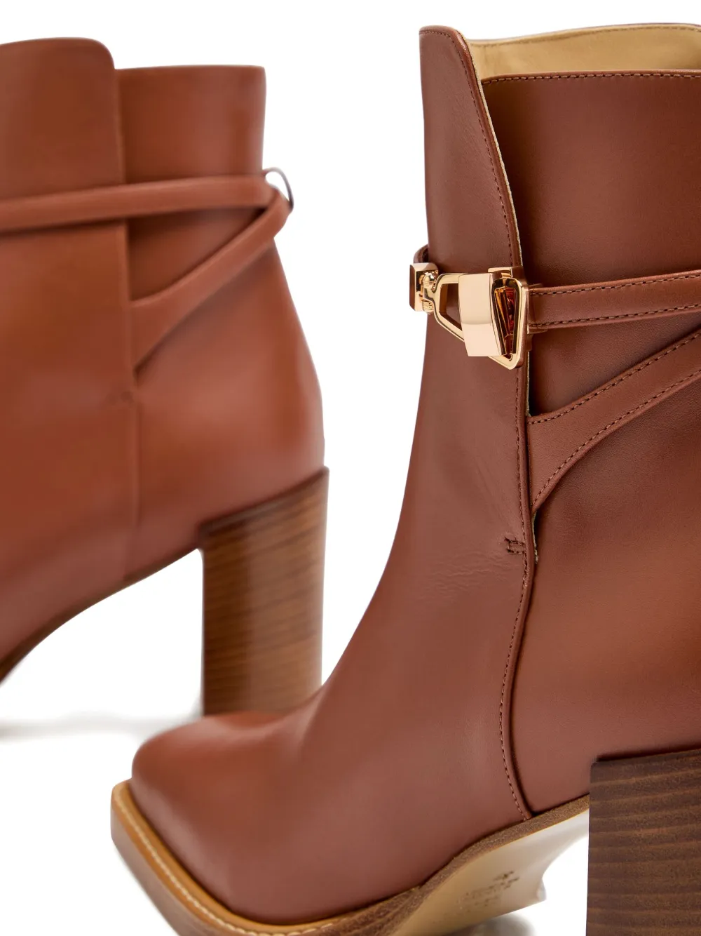 Gabriela Hearst 95 mm Nina leren laarzen Bruin