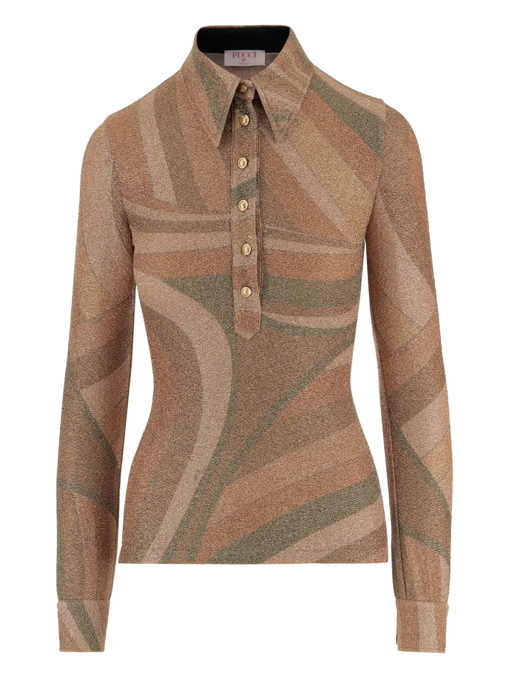 Pucci Buttoned Top In Brown