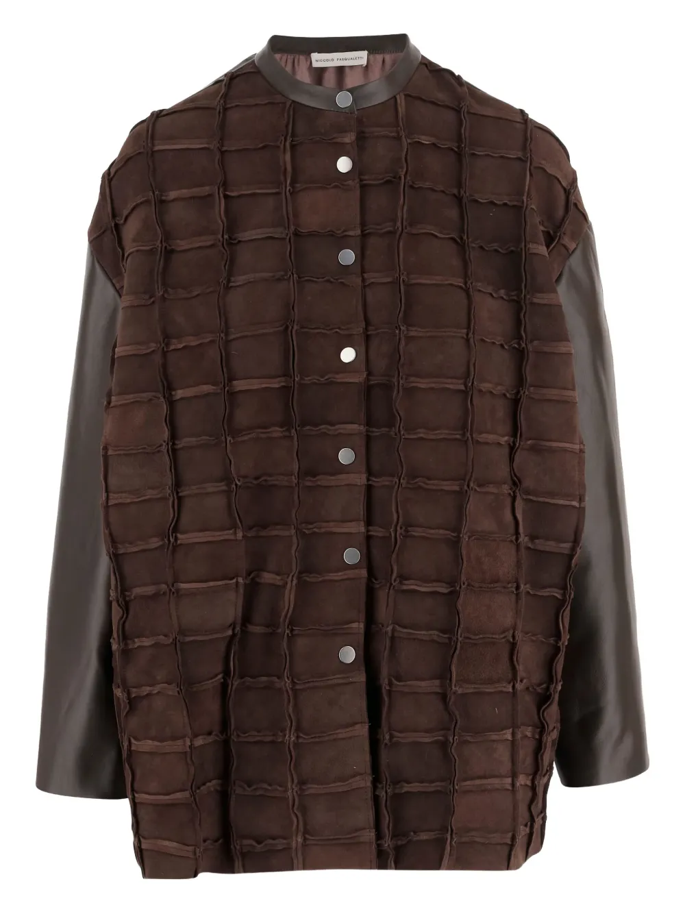 Niccolò Pasqualetti Leather Panelled Jacket In Brown