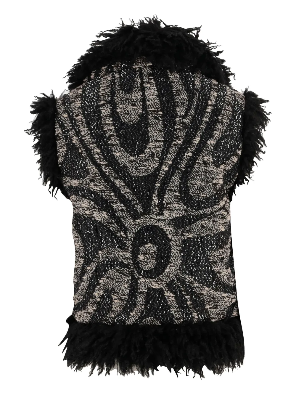 Pucci Wool Blend Vest With Abstract Print In Black