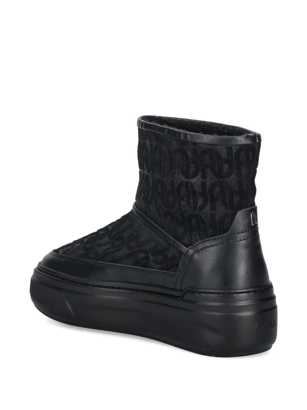 Furla logo-print boots Zwart