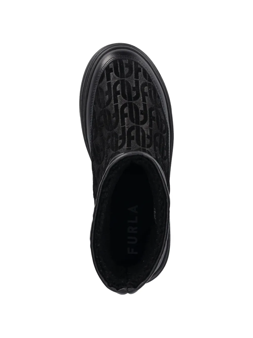 Furla logo-print boots Zwart