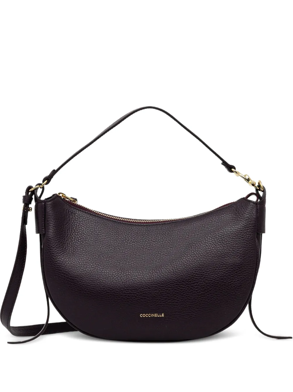 Coccinelle small C-easy grained-leather shoulder bag - Purple