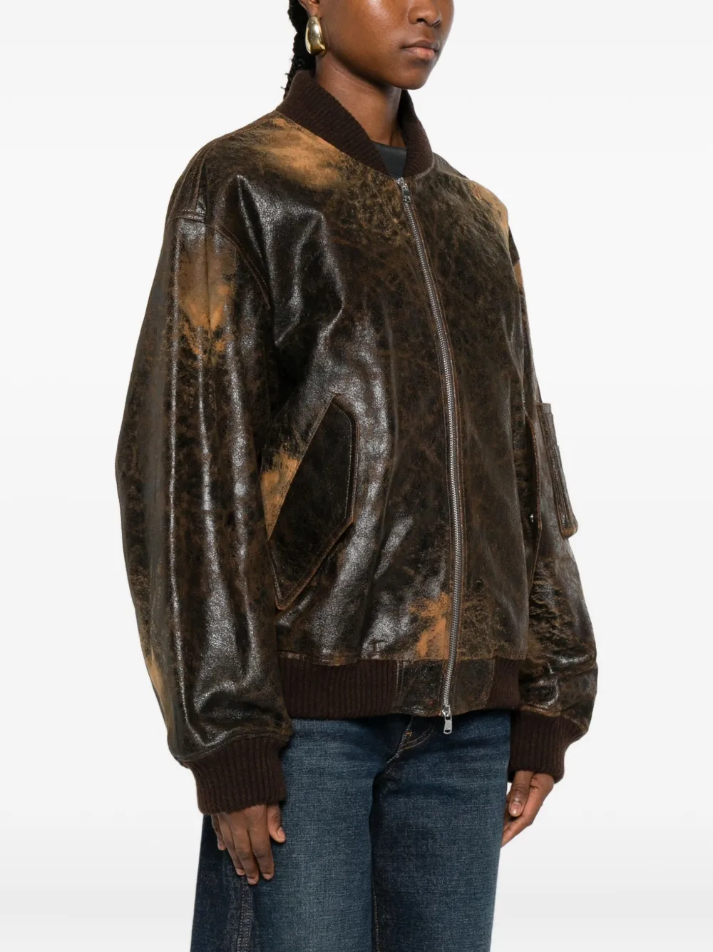 Valstar Lederjacke Im Used-look In Brown