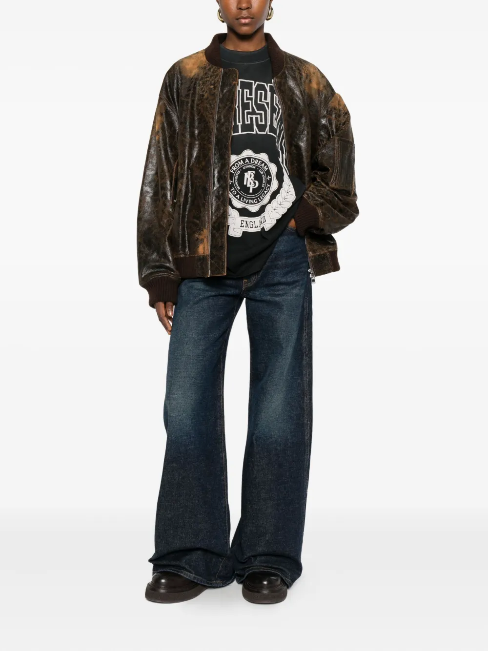 Valstar Lederjacke Im Used-look In Brown