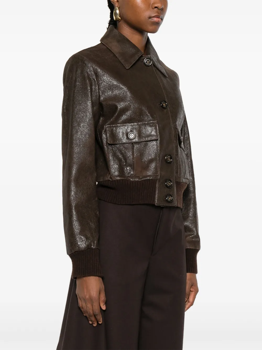 Valstar Bomberjacke Aus Leder In Burgundy