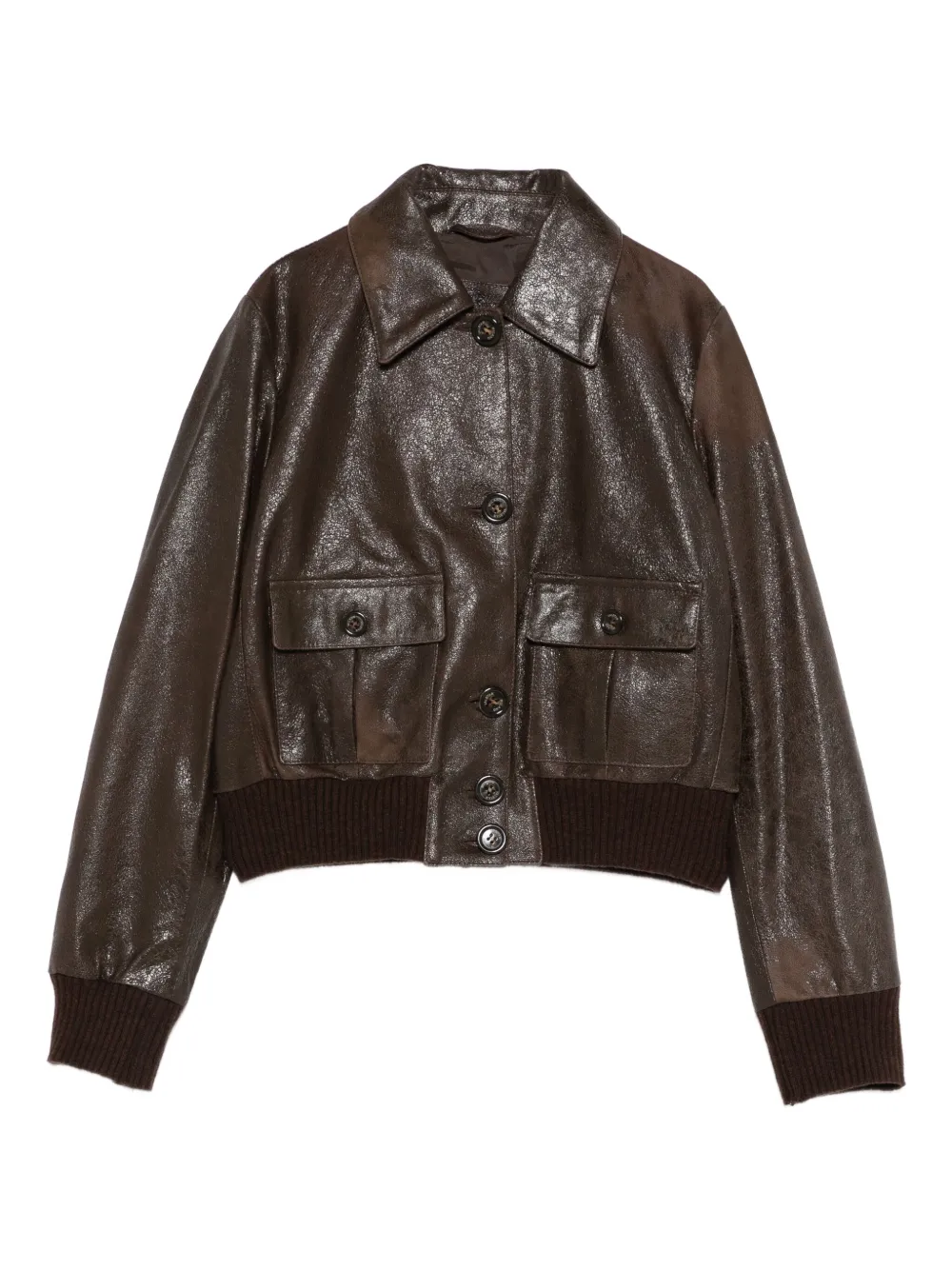 Valstar Bomberjacke Aus Leder In Burgundy
