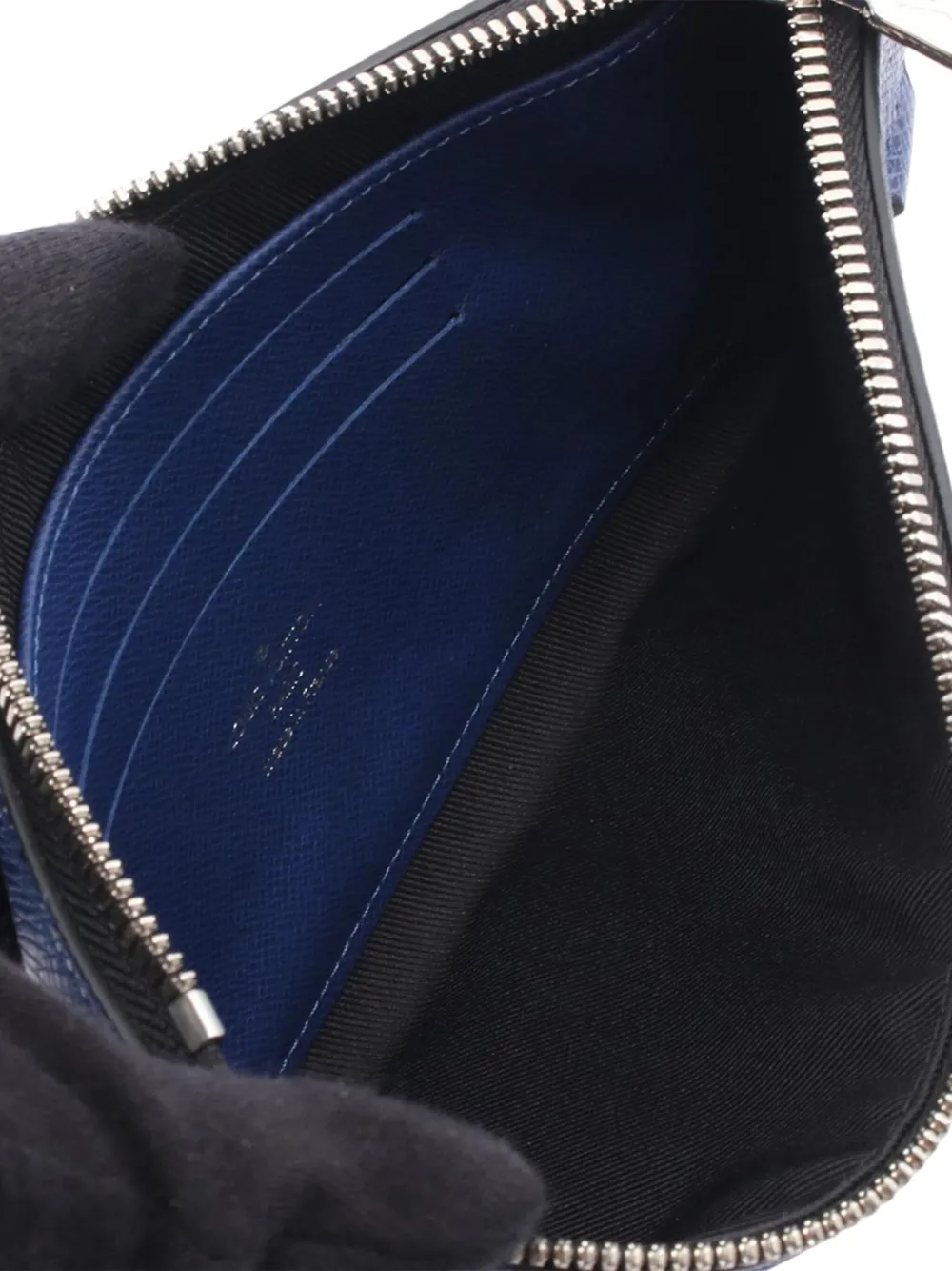 Pre-owned Louis Vuitton 2020 Monogram Taigarama Pochette Discovery Pm Clutch Bag In Blue