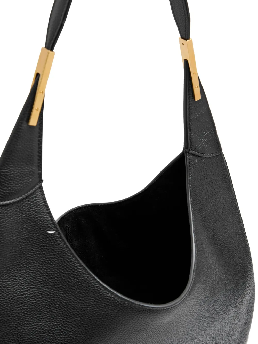 Savette Florence gold-tone shoulder bag - Zwart