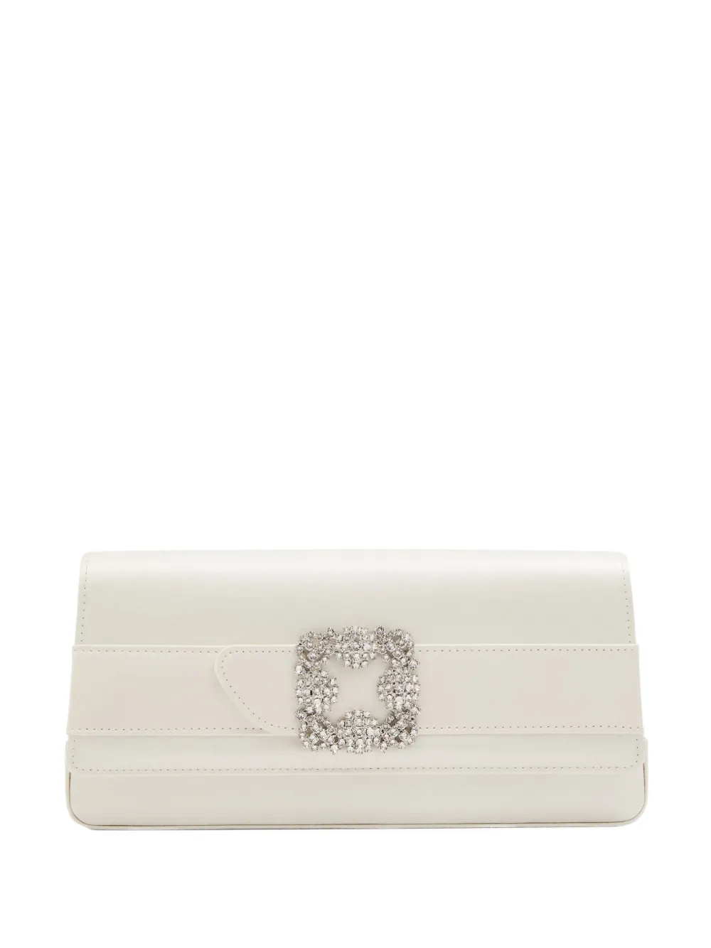 Manolo Blahnik Clutch mit Kristallen | Weiß | Image 1