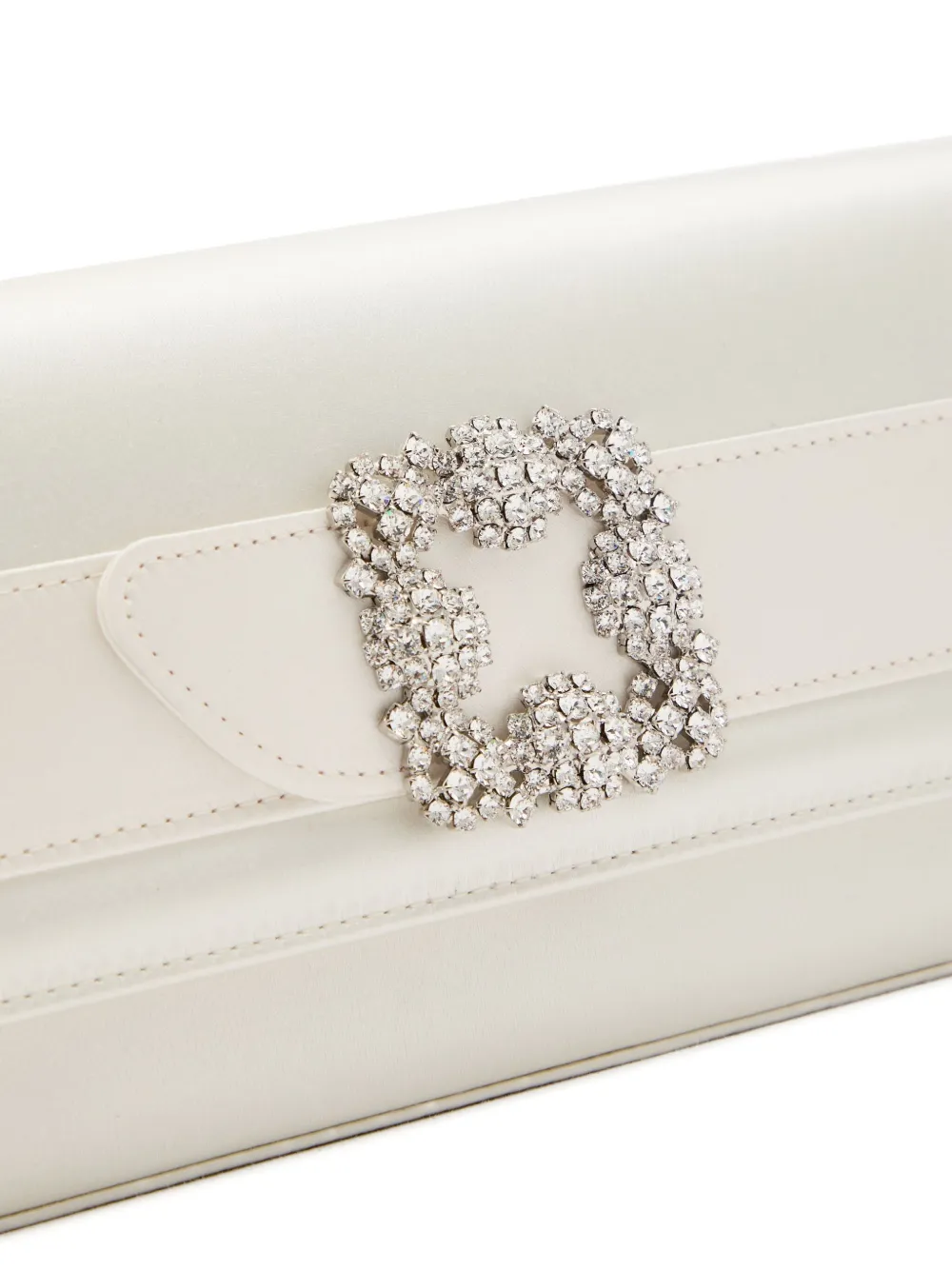 Manolo Blahnik crystal-embellished clutch - Wit