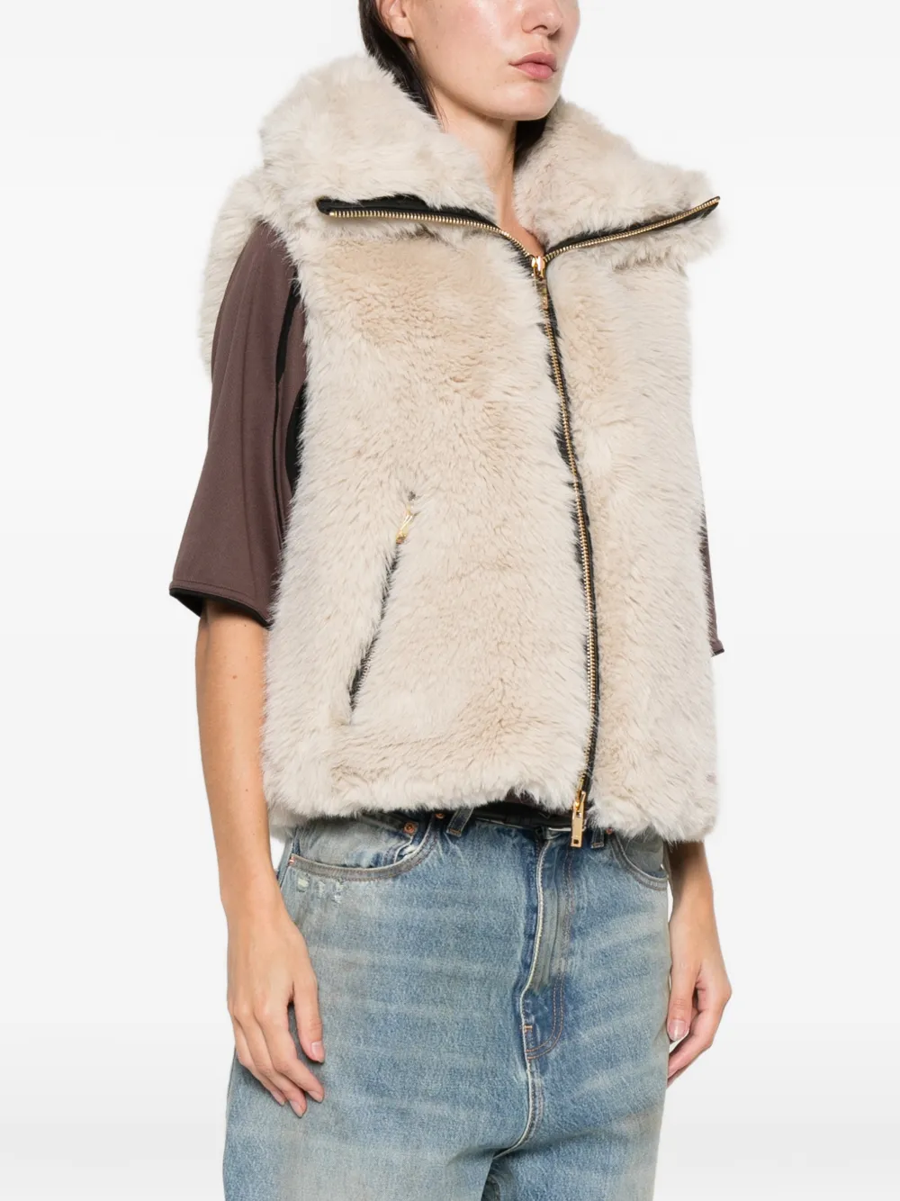 Moose Knuckles Jack van imitatiebont Beige