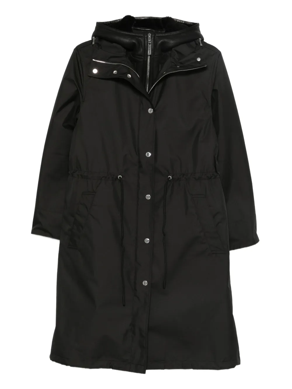 Yves Salomon Hooded Drawstring-waist Parka In Black