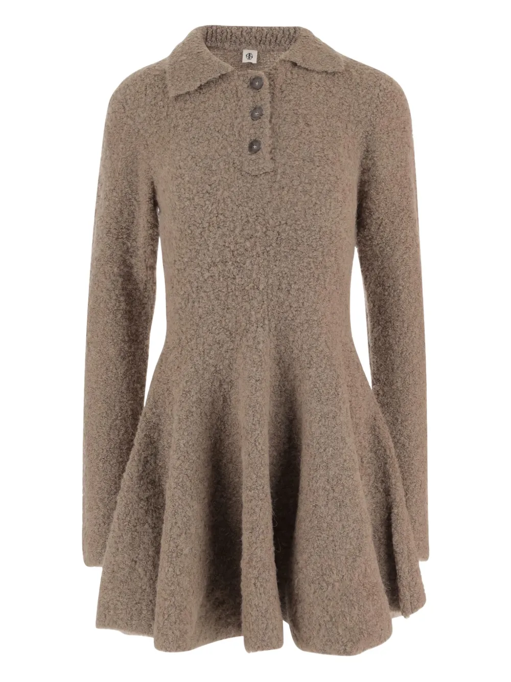 The Garment Buttoned Collared Mini Dress In Brown