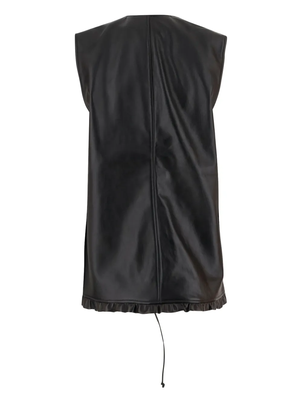 Niccolò Pasqualetti Ruffled Leather Waistcoat In Black