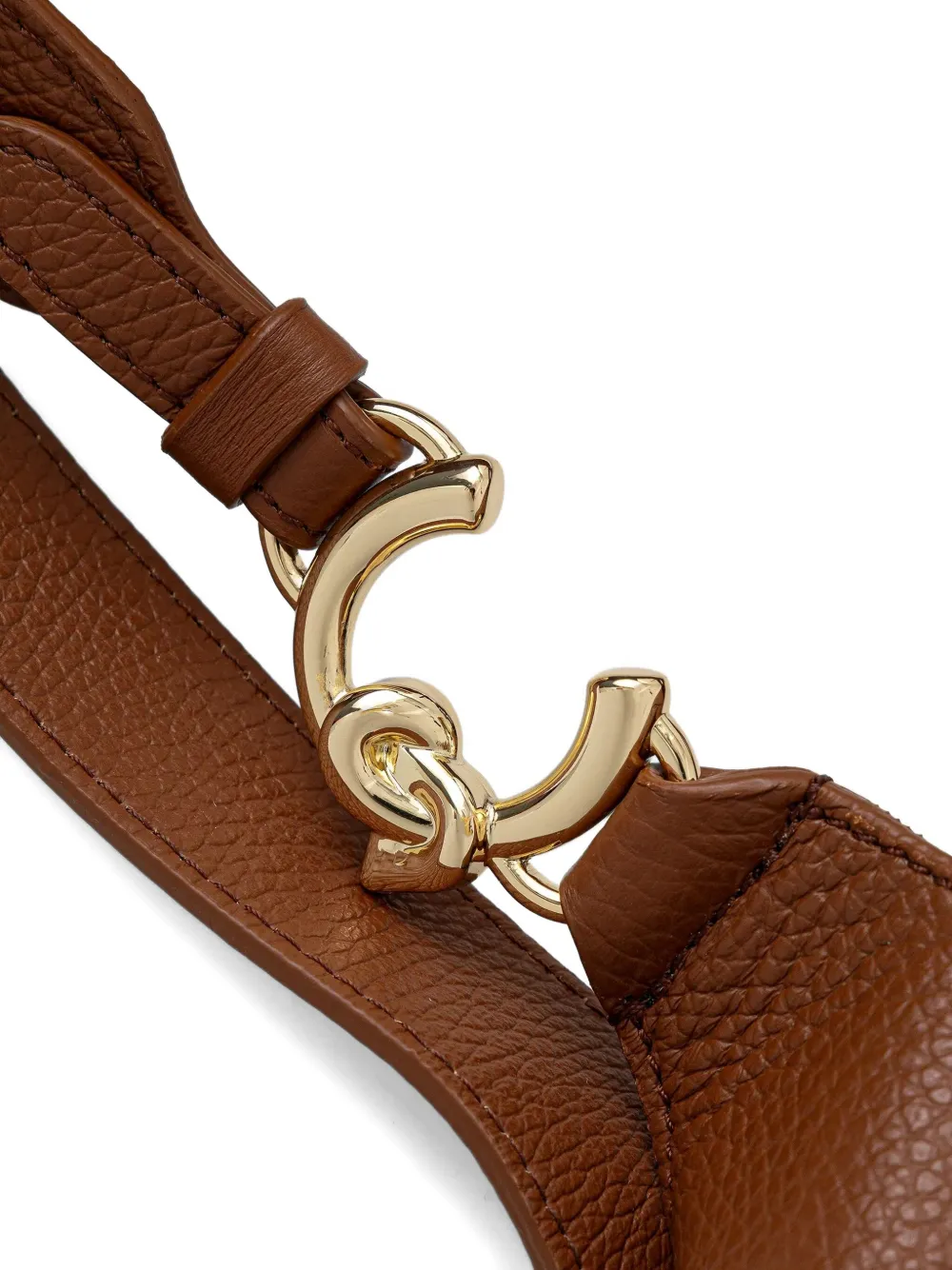 Coccinelle Large C-easy Leather Shoulder Bag In Burgundy