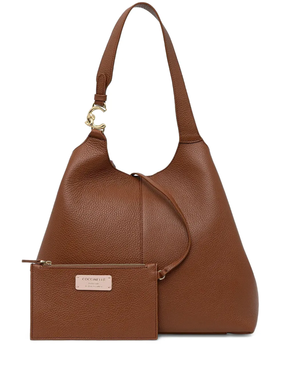 Coccinelle large C-Easy leather shoulder bag | Brown | Image 1
