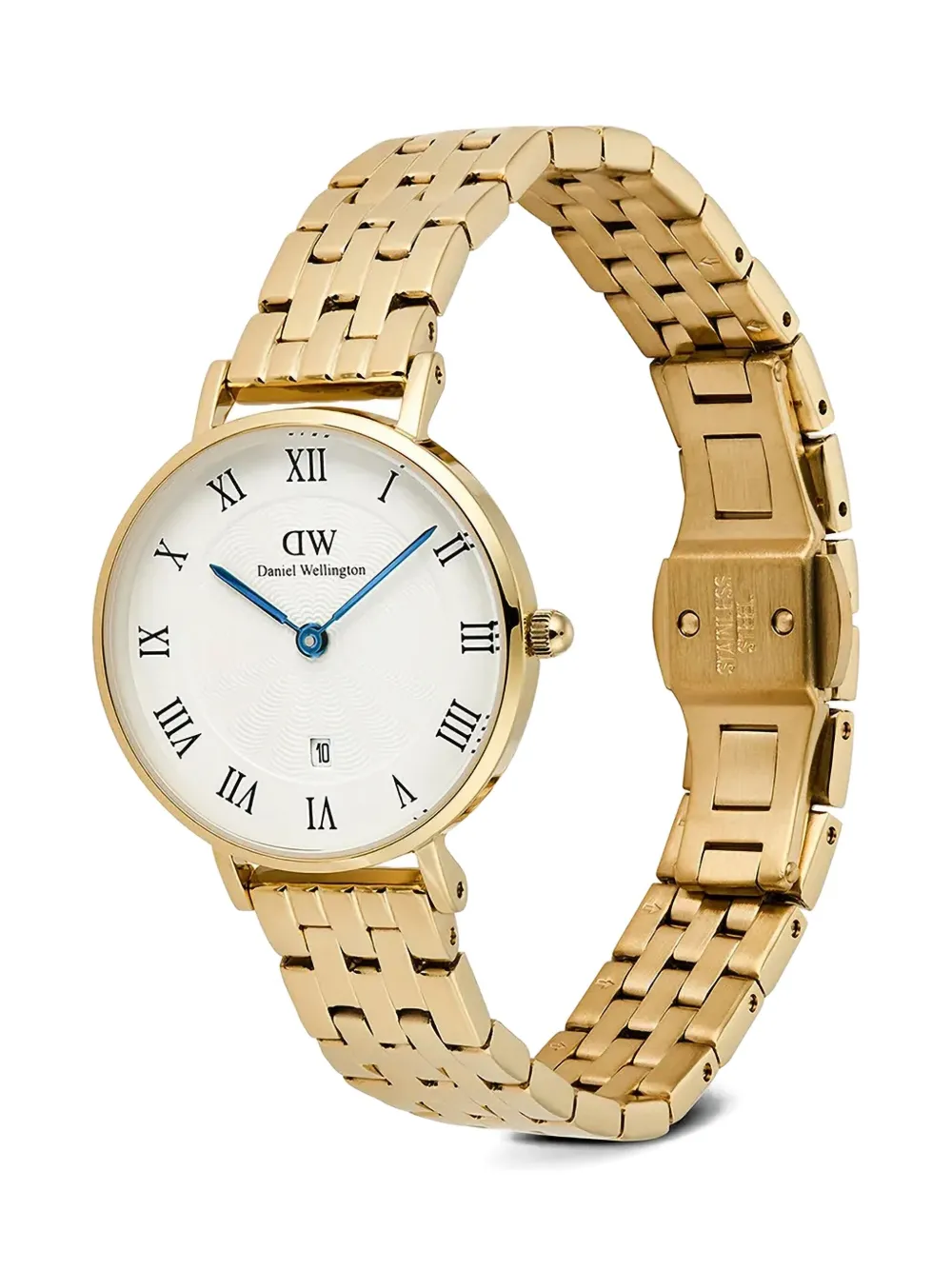 Daniel Wellington Petite & Quadro Roman Numerals Date 28mm In Brown