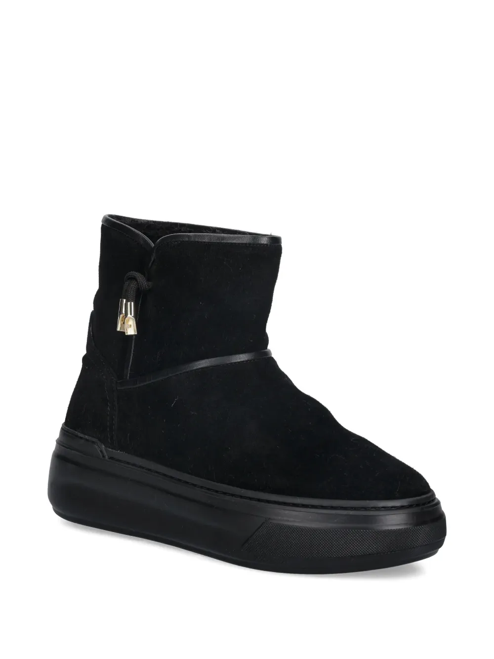 Furla suede heeled boots Zwart