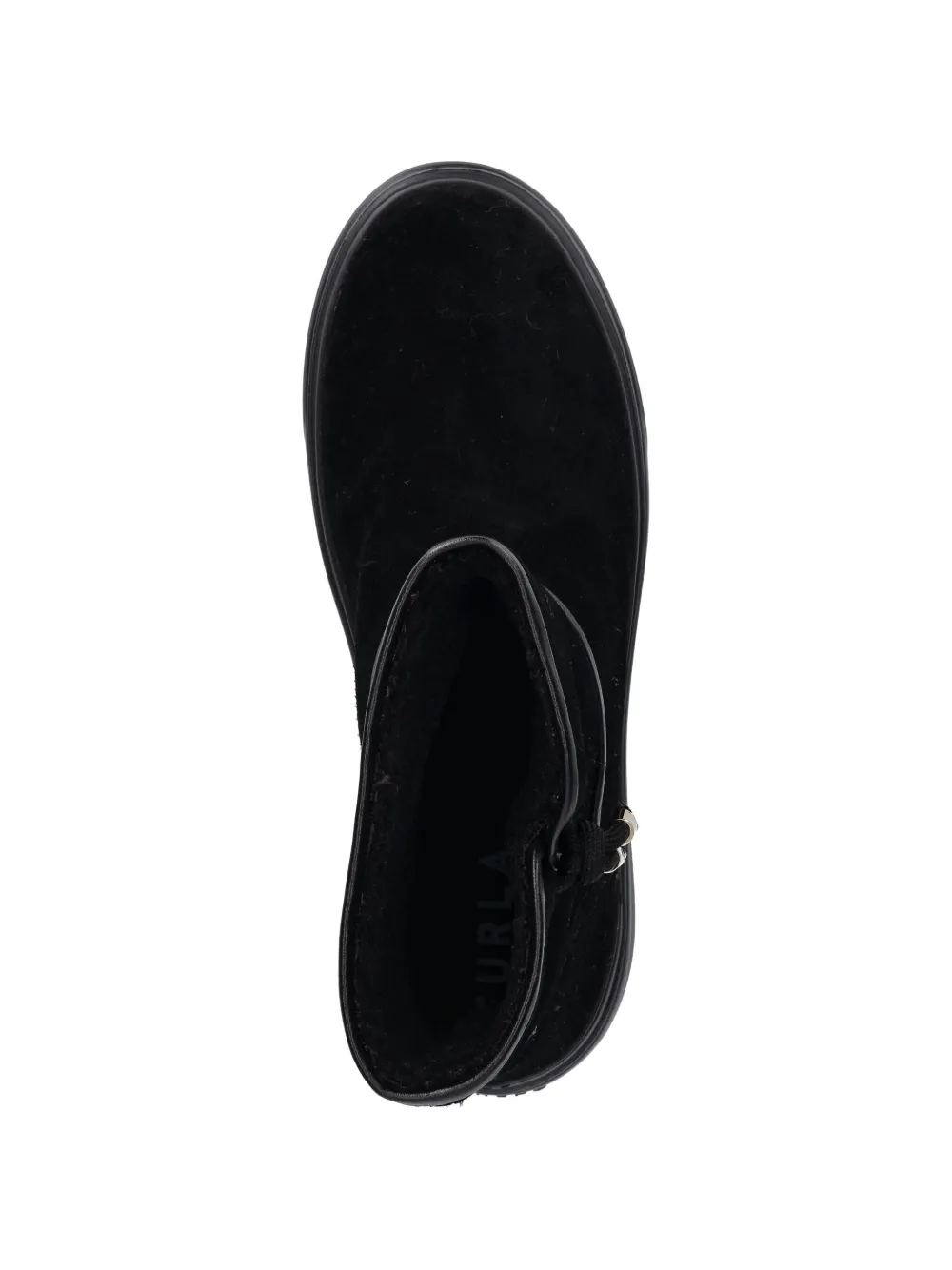 Furla suede heeled boots Zwart